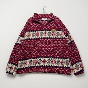 Arseno Retro Nordic Scandinavian Polar Fleece Pullover 1/4 Zip Canada Made Sz M